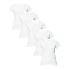 Kit 5 Camisetas Feminina Manga Curta Branca Hering - [PIX]