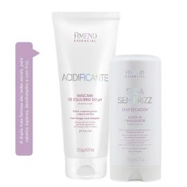 Kit Seca Sem Frizz e Acidificante Amend Essencial