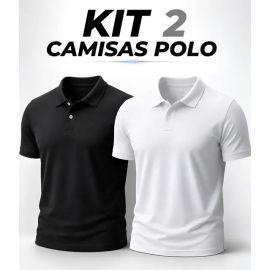 Kit 2 Camisa Gola Polo Masculina Básica Piquet Camiseta