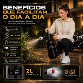 Pulverizador Manual 2 l Snow Foam Profissional com 3 Bicos para Espuma Ativa