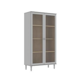 Cristaleira Estante para Livros Ditália 2 Portas Vidro e-957