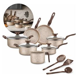 Conjunto de panelas antiaderente 10 peças Coffee cappuccino Imperial