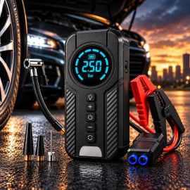 Kit Compressor de Ar Compacto 150 psi + Auxiliar de Partida + Powerbank - [PIX]