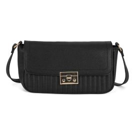 Bolsa Feminina Transversal Passeio Gash Pu Bs72942ga Preto Lisa Metal - [PIX]