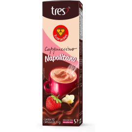 3 Corações Capsula de Cappuccino Napolitano TRES - 10 unid - [RECORRÊNCIA]