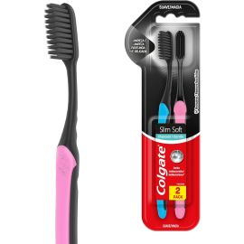 Colgate Slim Soft Black Premium Escova de Dente - 2 Unidades - [RECORRÊNCIA]