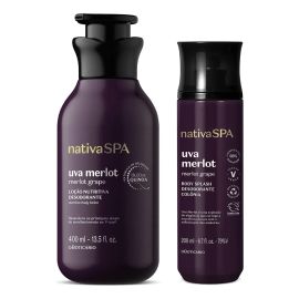 Combo Nativa Spa Uva Merlot: Loção Corporal 400ml + Body Splash 200ml Uva Merlot