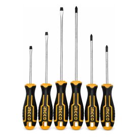 Jogo de Chaves Ingco Fenda e Philips 6 Peças Imantadas Crv