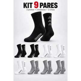 Kit 9 Pares Meias Kappa Algodão Cano Médio Conforto Original Sortidas