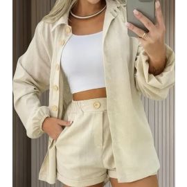 Conjunto Linho Feminino Camisa e Short Linha Premium
