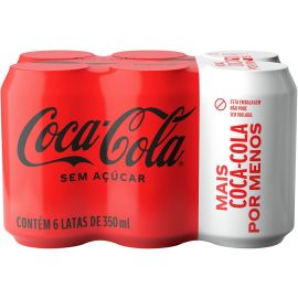 Pack de Coca-Cola sem Açúcar 350Ml 6 unidades
