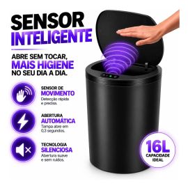 Lixeira Inteligente Automática Redonda