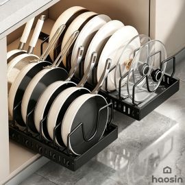 Suporte para Cozinha Expansível – Escorredor de Pratos, Porta-Louças, Panelas e Tampas