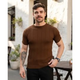 Camiseta Social Masculina Modal Tricô Macia Canelada Casual