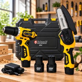 Kit Parafusadeira Mini Motosserra 2 Baterias Maleta Nakasaki - [PIX]
