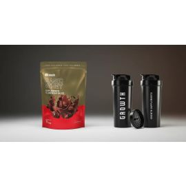 Kit Growth: Whey Protein Basic Chocolate 1kg + Coqueteleira Shaker Academia Preta 600ml