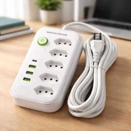 Extensão 5 Tomadas e 3 Usb 1 Pd Led Power Bivolt