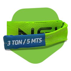 Cinta Fita para Reboque de Veículo Pesado Guincho 4x4 Nevvo Verde 5m 3ton