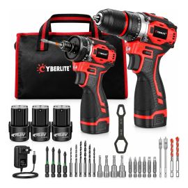 Furadeira Parafusadeira de Impacto Brushless CyberLite 16.8V, com 3 Baterias e Bolsa