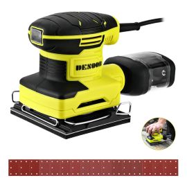 Lixadeira Orbital 300w Profissional Elétrica 13000Rpm com Coletor de Pó Removivel 16 pcs Lixa para Madeira Metal e Pintura Desoon