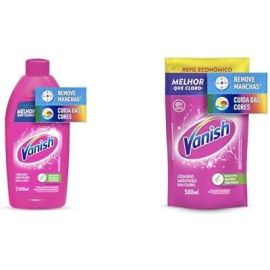 Kit Vanish Multiuso Tira Manchas Líquido para Roupas Coloridas 500ml + Refil 500ml