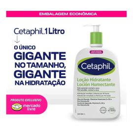 Cetaphil Loção Hidratante Corporal e Facial para Pele Sensível, Normal a Seca 1L - Hidratação 48h