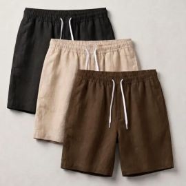 Kit 3 Short Mauricinho Linho Bermuda Verão Praia