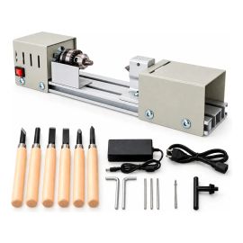 Mini Torno Mecanico para Madeira 96W 50mm - Titanium Platina