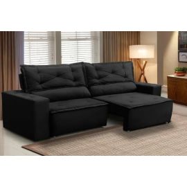 Sofá Retrátil Reclinável 2 Lugares Molas 1,50m Livia Suede - [PIX]