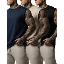 Kit 3 Regata Oversized Machão Streetwear Casual Básicas