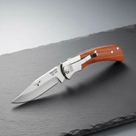 Canivete Mangalarga Inox Presilha Bolso Cabo Madeira 18,5 cm Madeira