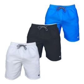 Kit 3 Bermudas Shorts Lisos Academia Fitnes Treino