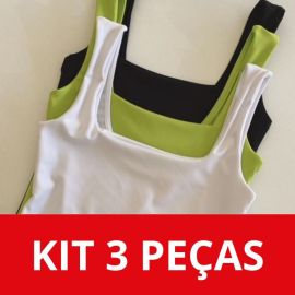 KIT 03 Blusa Ibiza Regata Blusinha Básica Suplex Tendencia