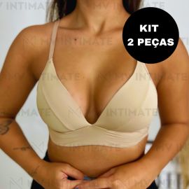 Kit 2 Sutiã de Microfibra Sem Aro Bojo Soft Confort Molinho Não Amassa - TAM M ao GG várias cores