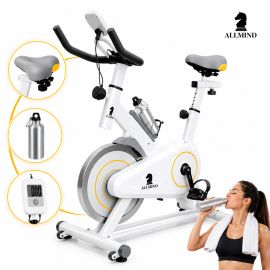 Bike Ergométrica 8kg Fitness Treino musculação Academia 120kg com Painel Digital Squeeze - [PIX]