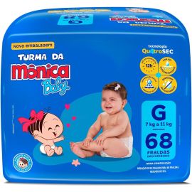 Fralda Turma da Monica Baby Giga G 68 Unidades