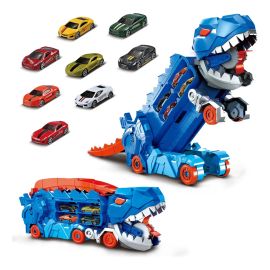 Caminhão Dinossauro Pista com Carrinhos Maleta Transporte Cor Azul - [PIX]
