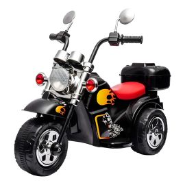 Mini Moto Elétrica Infantil 6V Preto Triciclo 3 Rodas com Luz e Sons - [PIX]