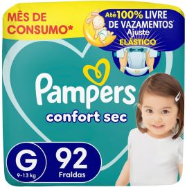 Fralda Pampers Confort Sec Tamanho G, 92 Unidades
