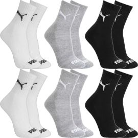 Kit 6 Pares Meias Puma Algodão Cano Médio Alto Atoalhado