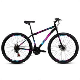 Bicicleta Aro 29 aço Carbono Freios A Disco 21 Marchas Krow Bikes para o dia a Dia Passeio