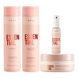 Kit Braé Essential Shampoo + Condicionador + Máscara + Fluido