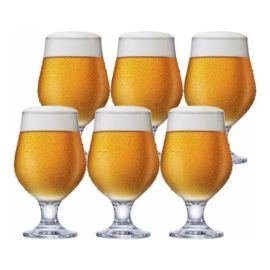 Jogo 6 Taças Cerveja Vidro Cristalino 400ml M&K Home - Bares e Restaurantes