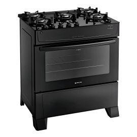 Fogão Atlas 5 Bocas preto Mônaco Top Glass com Acendimento automático - [PIX]