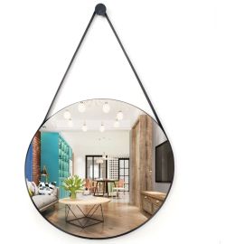 Espelho Redondo Decorativo Suspenso Alça 20cm + Pino Brinde