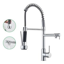 Torneira Gourmet Cozinha 50cm Metal Spray Duo Monocomando Acabamento Cromo Polido Espelhado Cor Cromado Winda - [PIX]