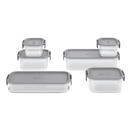 Electrolux Kit 6 Potes Herméticos de Plástico Cinza, 12,4l, Safelock, Empilhável e Modular - [PIX]