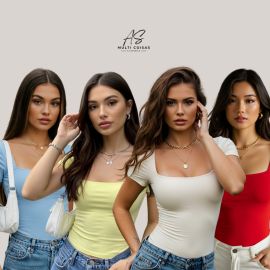 Kit 4 Blusinha Baby Look