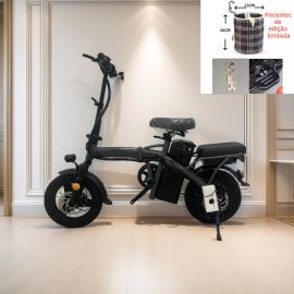 Bicicleta elétrica dobrável para adultos NUDA, pedal tripulado, compras ao ar livre, viagem - [PIX]
