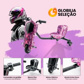 Triciclo Infantil Elétrico Drift com Bluetooth MP3 com Bandeirinha Alta Potência Três Velocidades Ajustáveis - [PIX]
